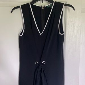 SALE *BUY2/GET1* Ralph Lauren black with white piping jumpsuit